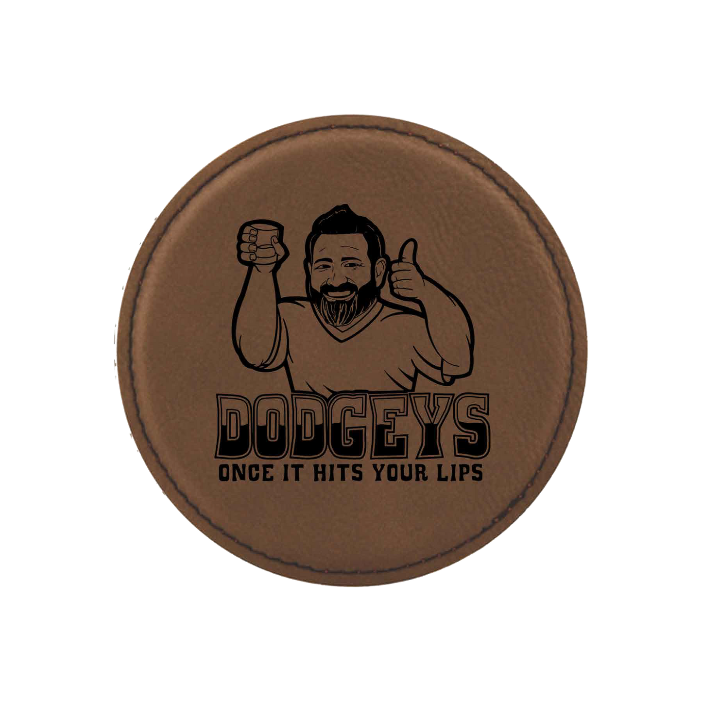 Dodgeys Bourbon Brown Round Coaster - Set of 2