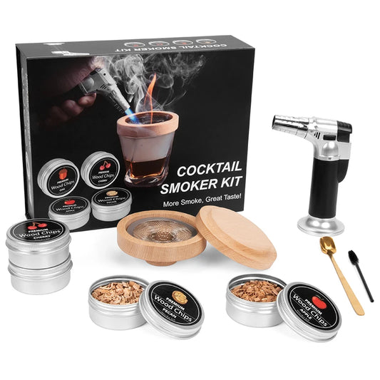 Cocktail Smoker Kit Whiskey Wood Hood Smoker Bourbon Bartending Sawdust Smoker Drinks Kitchen Bar Accessories Tool Men Gift